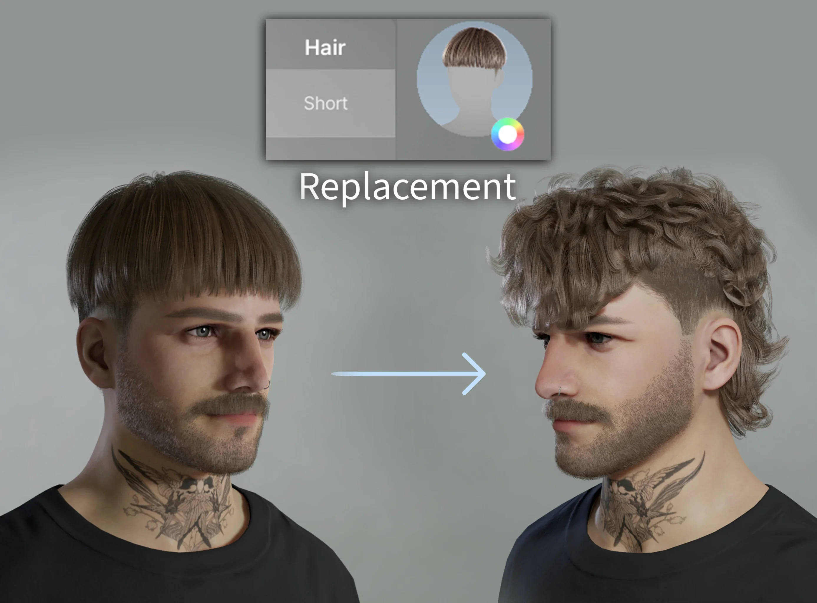 Mullet Hair Replacement